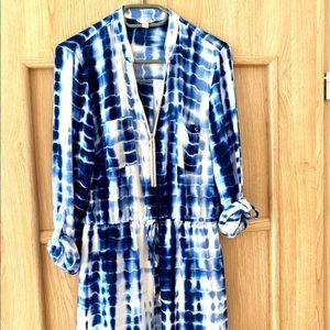 G by Guess Blue and White Mini rye dye dress